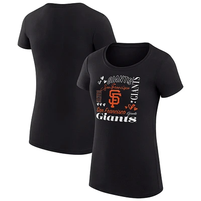 Women's G-III 4Her by Carl Banks San Francisco Giants Super-Slim Fit Lightweight Collage Team Graphic Crew Neck T-Shirt