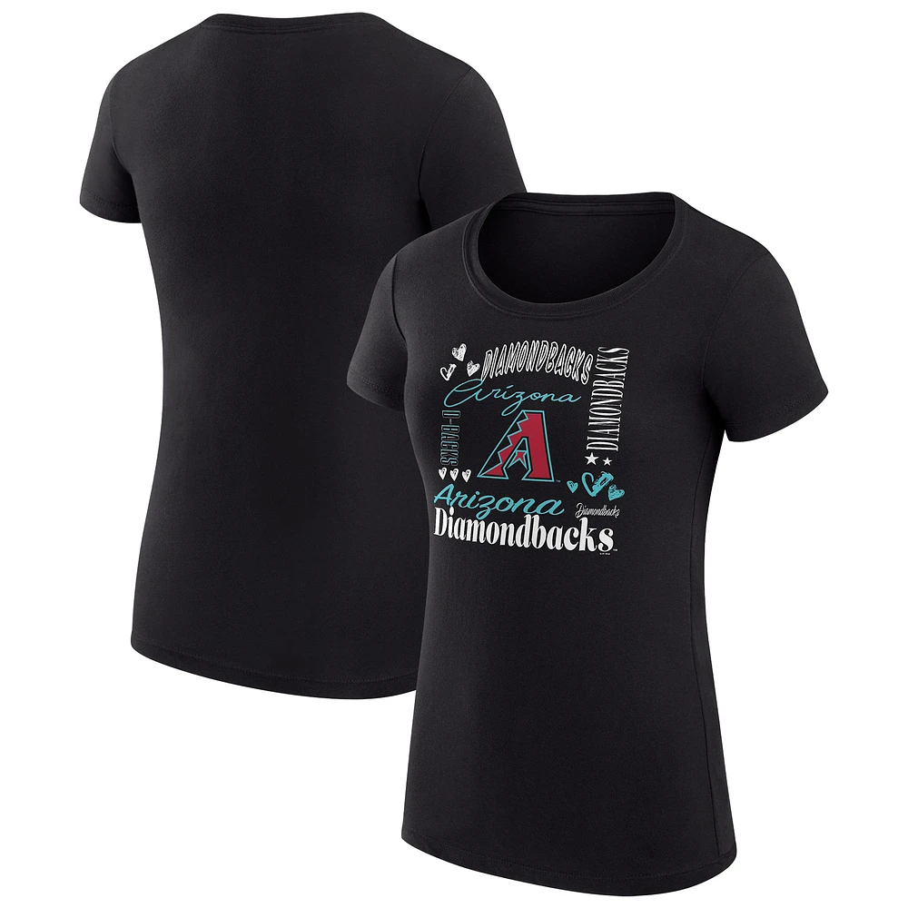 Women's G-III 4Her by Carl Banks Arizona Diamondbacks Super-Slim Fit Lightweight Collage Team Graphic Crew Neck T-Shirt