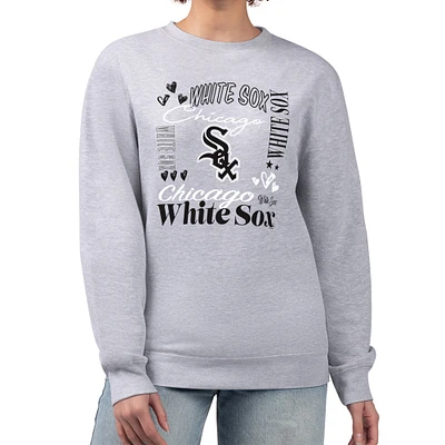 Women's G-III 4Her by Carl Banks Heather Gray Chicago White Sox Collage Team Graphic Fleece Pullover Hoodie