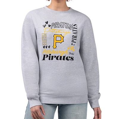 Women's G-III 4Her by Carl Banks Heather Gray Pittsburgh Pirates Collage Team Graphic Fleece Pullover Hoodie