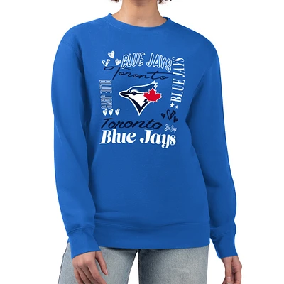 Women's G-III 4Her by Carl Banks Royal Toronto Blue Jays Collage Team Graphic Fleece Pullover Hoodie