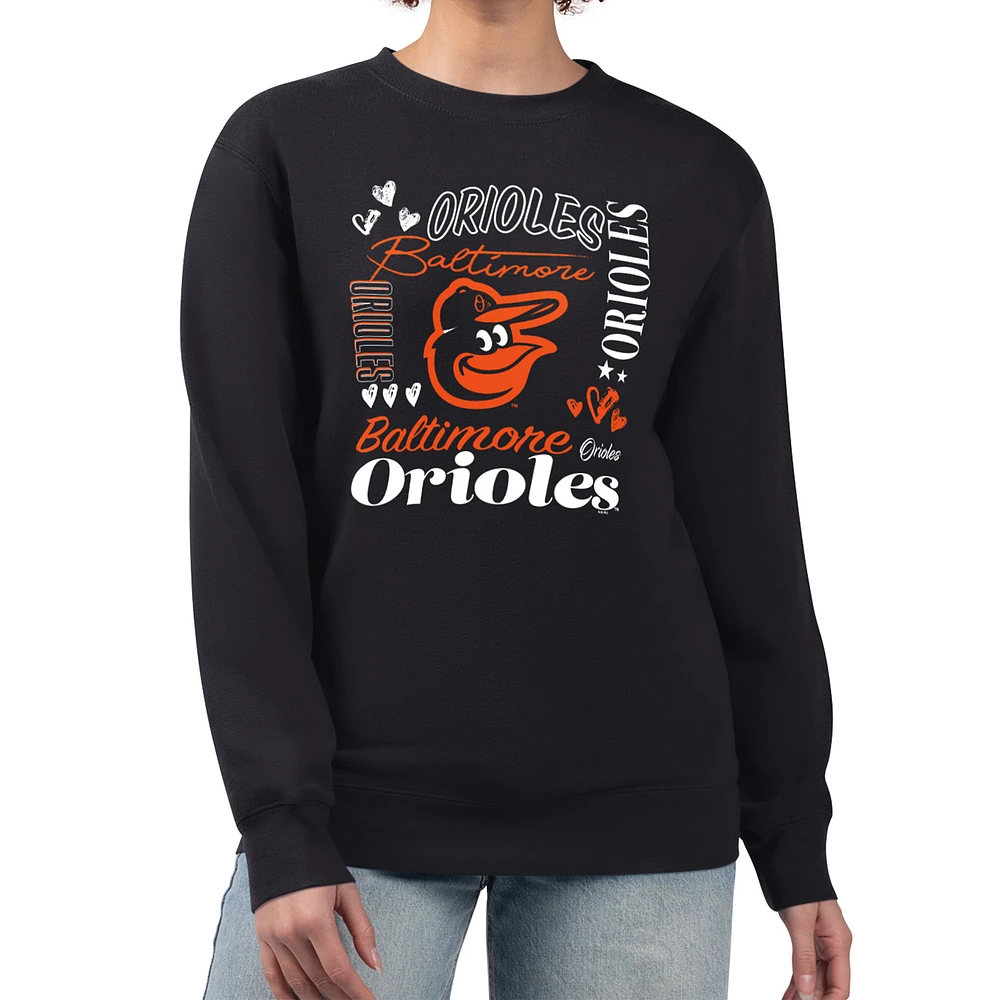 Women's G-III 4Her by Carl Banks Baltimore Orioles Collage Team Graphic Fleece Pullover Hoodie