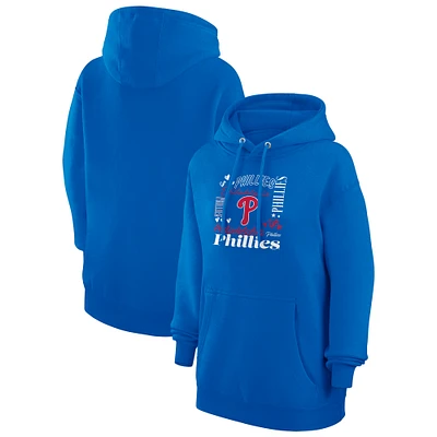 Women's G-III 4Her by Carl Banks Royal Philadelphia Phillies Collage Team Graphic Fleece Pullover Hoodie