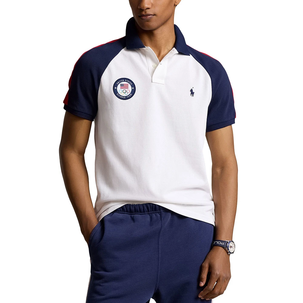 Men's Polo Ralph Lauren White Team USA 2024 Summer Olympics Villagewear Raglan