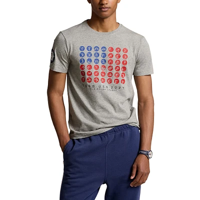 Men's Polo Ralph Lauren Gray Team USA 2024 Summer Olympics Villagewear Pictogram T-Shirt