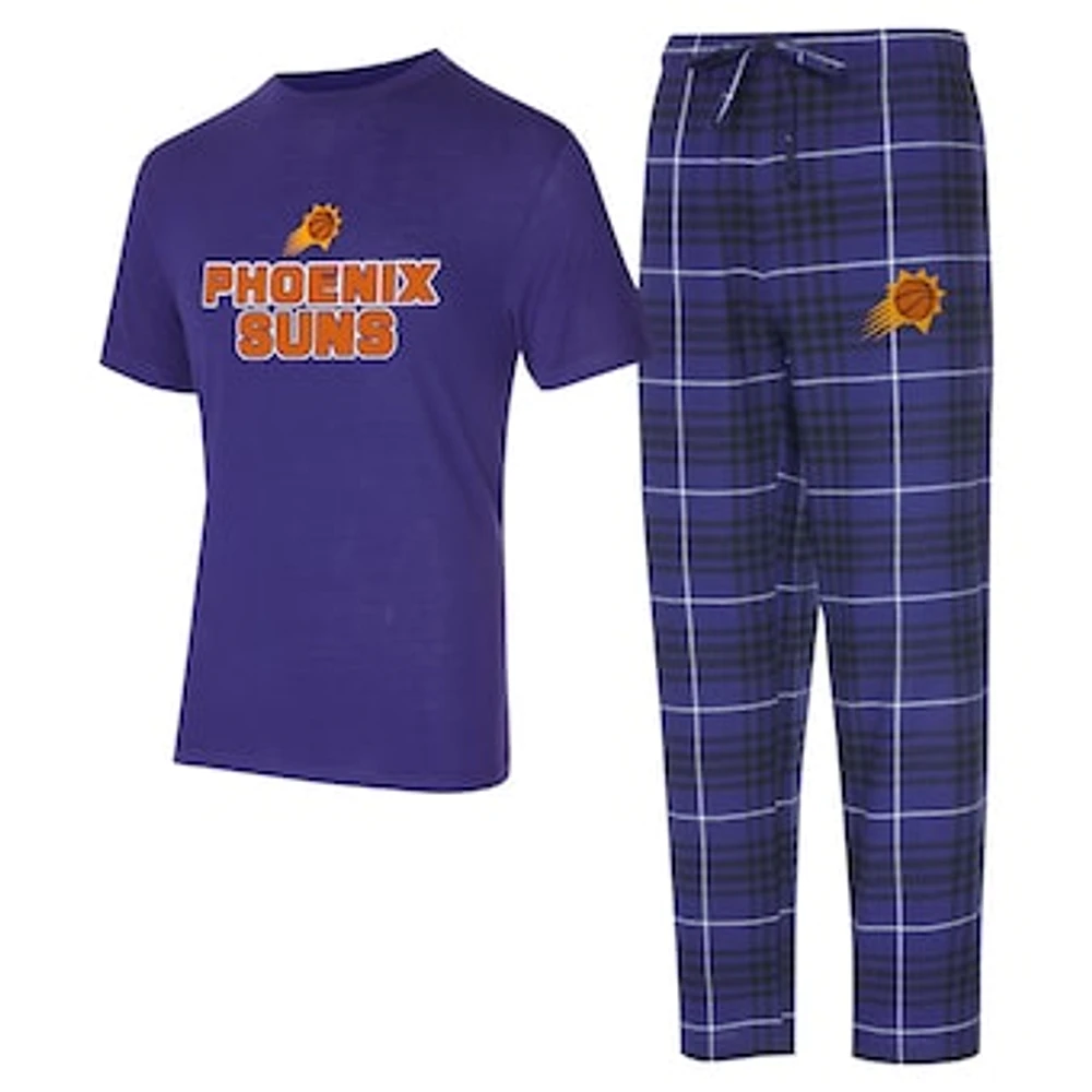 Men's Concepts Sport Purple/Black Phoenix Suns Vector Top & Flannel Pants Sleep Set