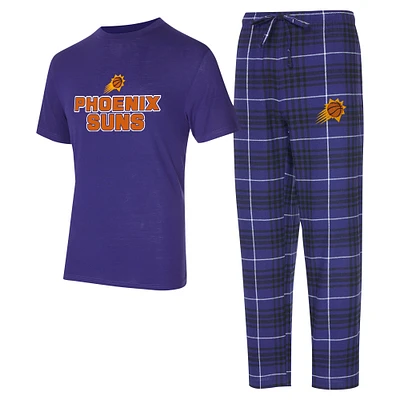 Men's Concepts Sport Purple/Black Phoenix Suns Vector Top & Flannel Pants Sleep Set