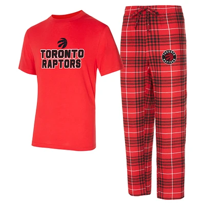 Men's Concepts Sport Red/Black Toronto Raptors Vector Top & Flannel Pants Sleep Set