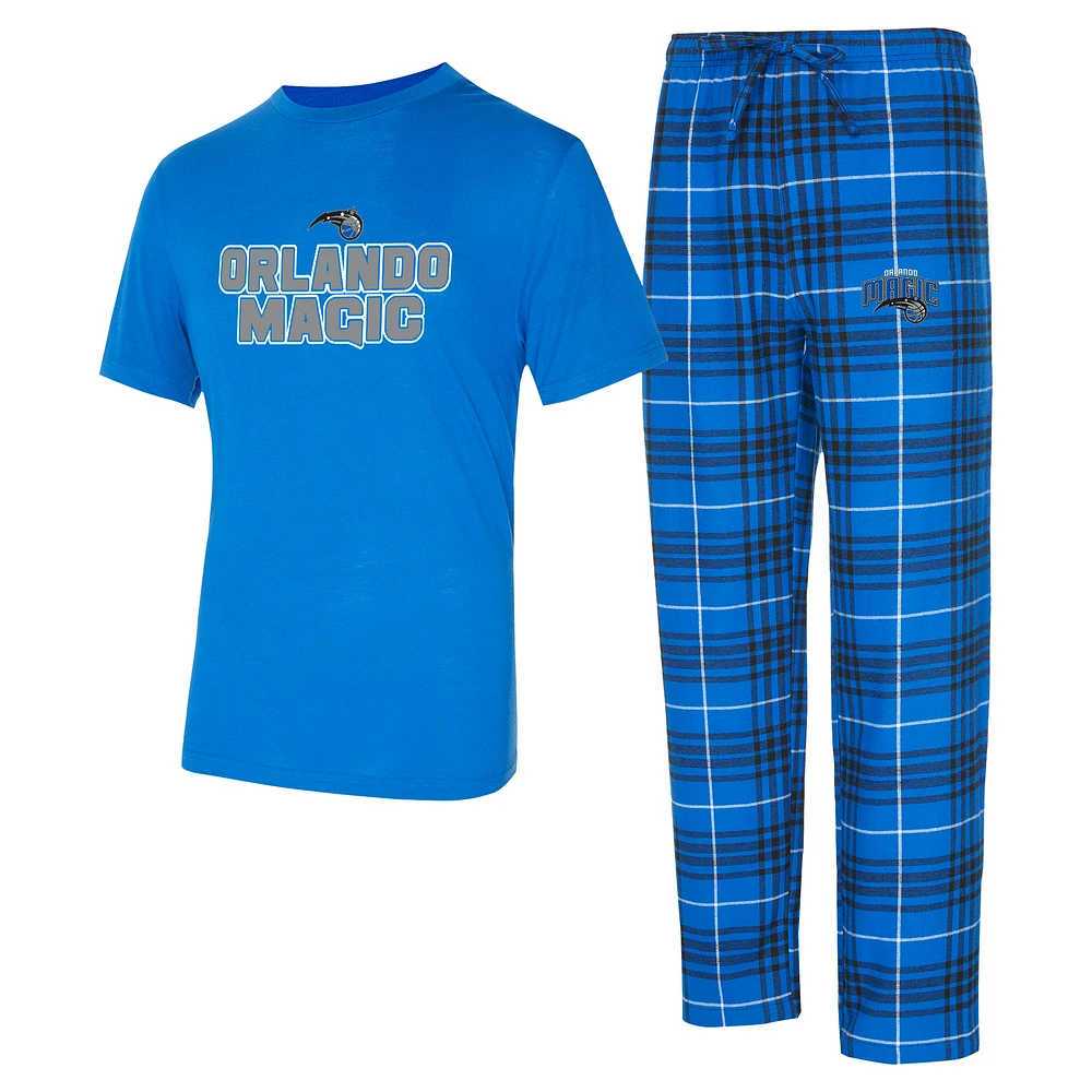 Men's Concepts Sport Blue/Black Orlando Magic Vector Top & Flannel Pants Sleep Set