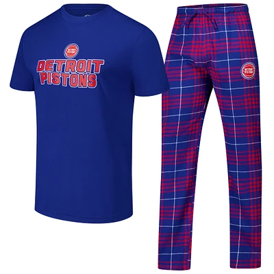 Men's Concepts Sport Royal/Red Detroit Pistons Vector Top & Flannel Pants Sleep Set