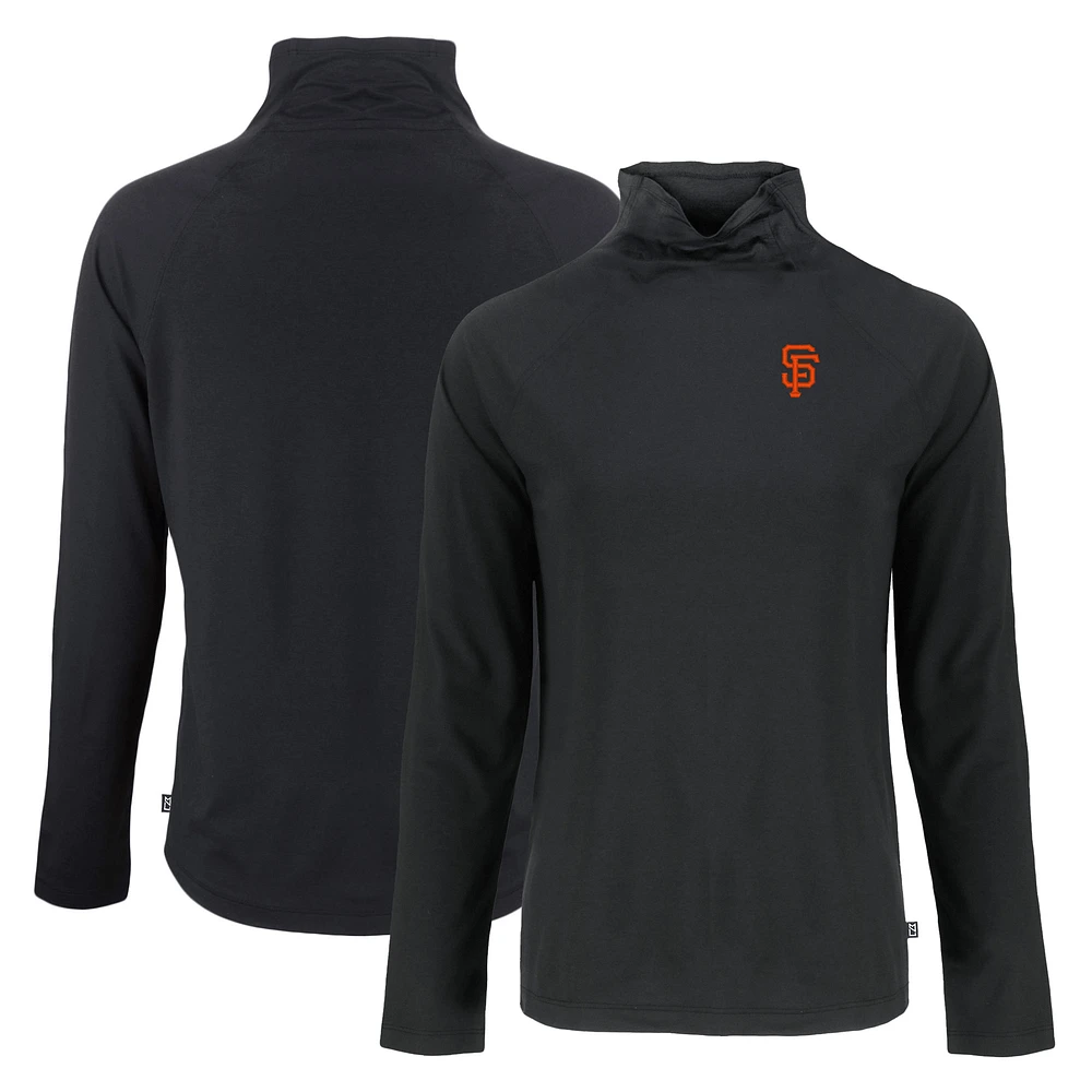 Women's Cutter & Buck Black San Francisco Giants Coastline Epic Comfort Eco Recycled Funnel Neck Raglan Pullover Top