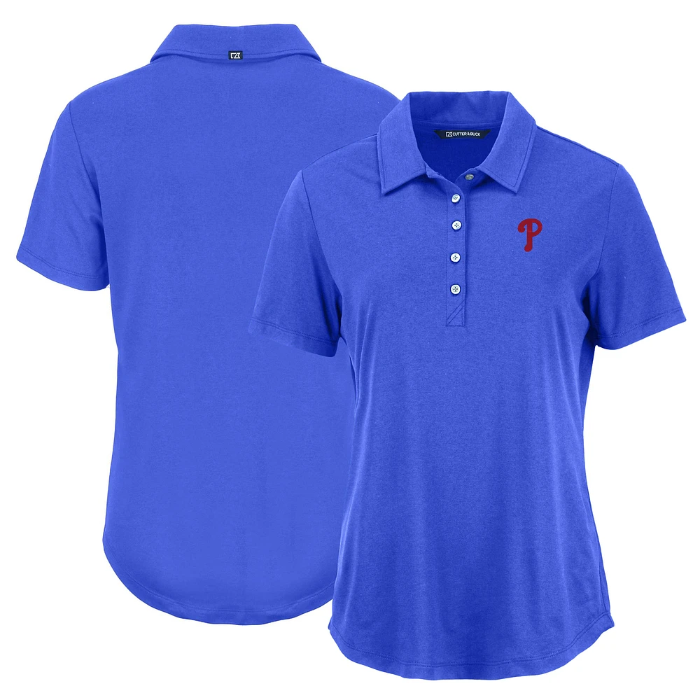 Women's Cutter & Buck Royal Philadelphia Phillies Coastline Epic Comfort Eco Recycled Polo