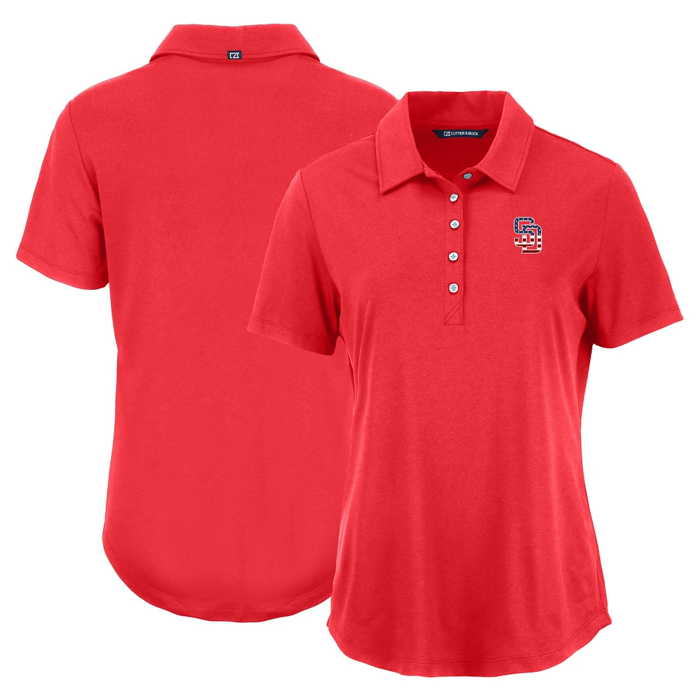 Women's Cutter & Buck Red San Diego Padres Stars And Stripes Coastline Epic Comfort Eco Recycled Polo