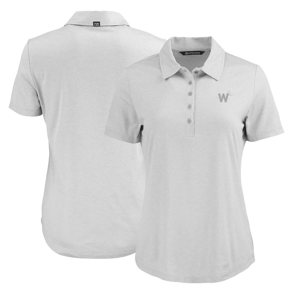 Women's Cutter & Buck Gray Washington Nationals City Connect Coastline Epic Comfort Eco Recycled Polo