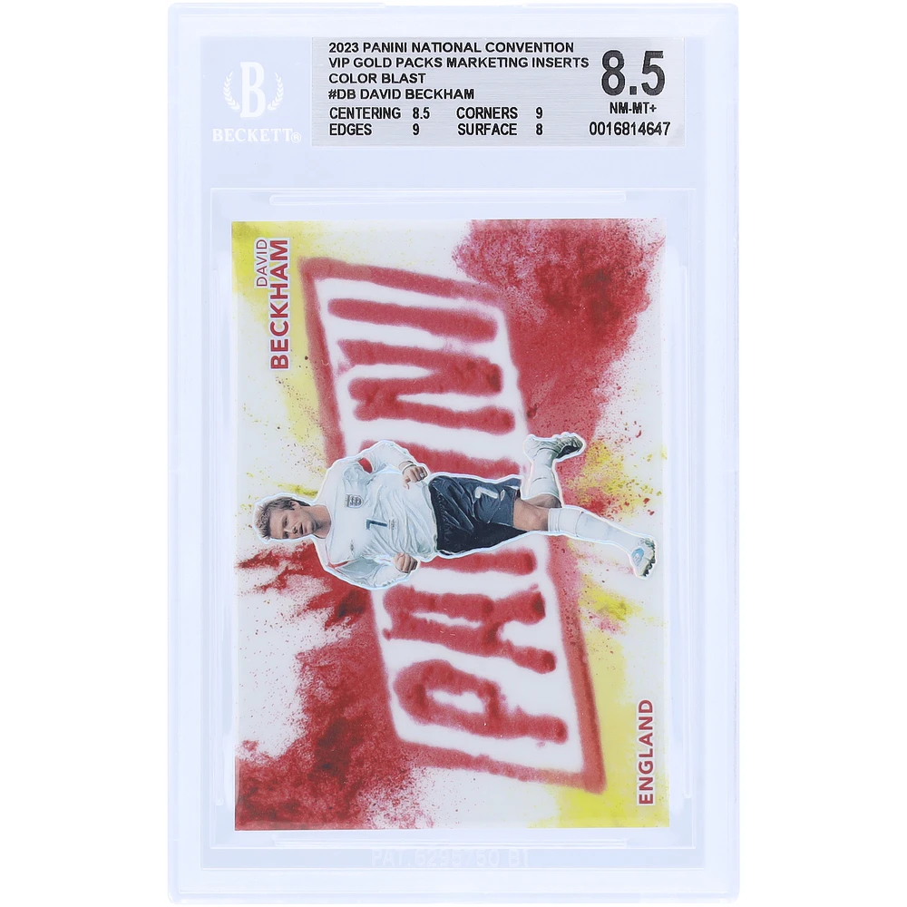 David Beckham England National Team 2023 Panini National Convention Color Blast #DB #2/10 BGS Authenticated 8.5 Card - 8.5,9,9,8 Subgrades