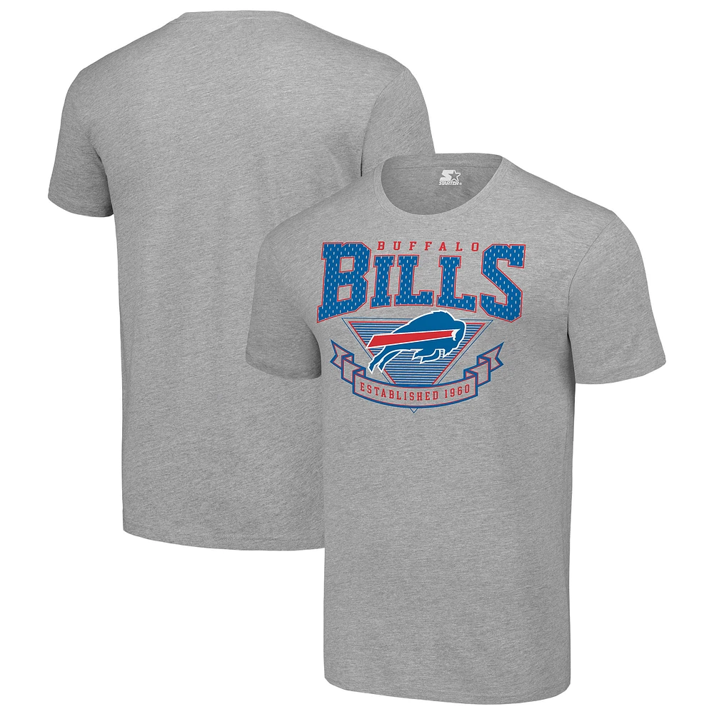 Men's Starter Heather Gray Buffalo Bills 80s Inspired Team Logo T-Shirt