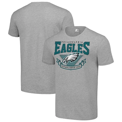 Men's Starter Heather Gray Philadelphia Eagles 80s Inspired Team Logo T-Shirt