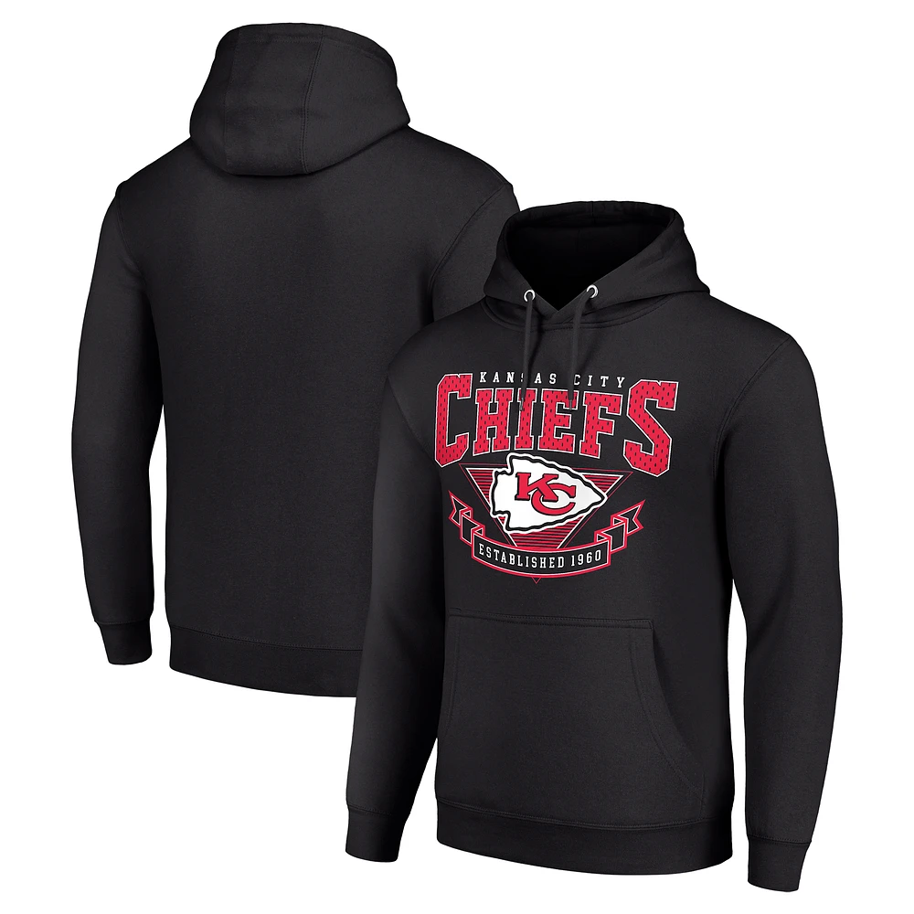 Men's Starter Black Kansas City Chiefs ‘80s Inspired Pullover Hoodie