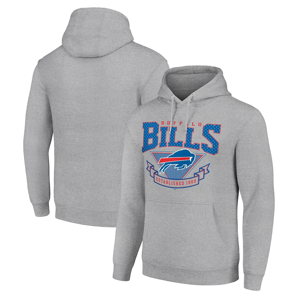 Men's Starter Heather Gray Buffalo Bills ‘80s Inspired Pullover Hoodie