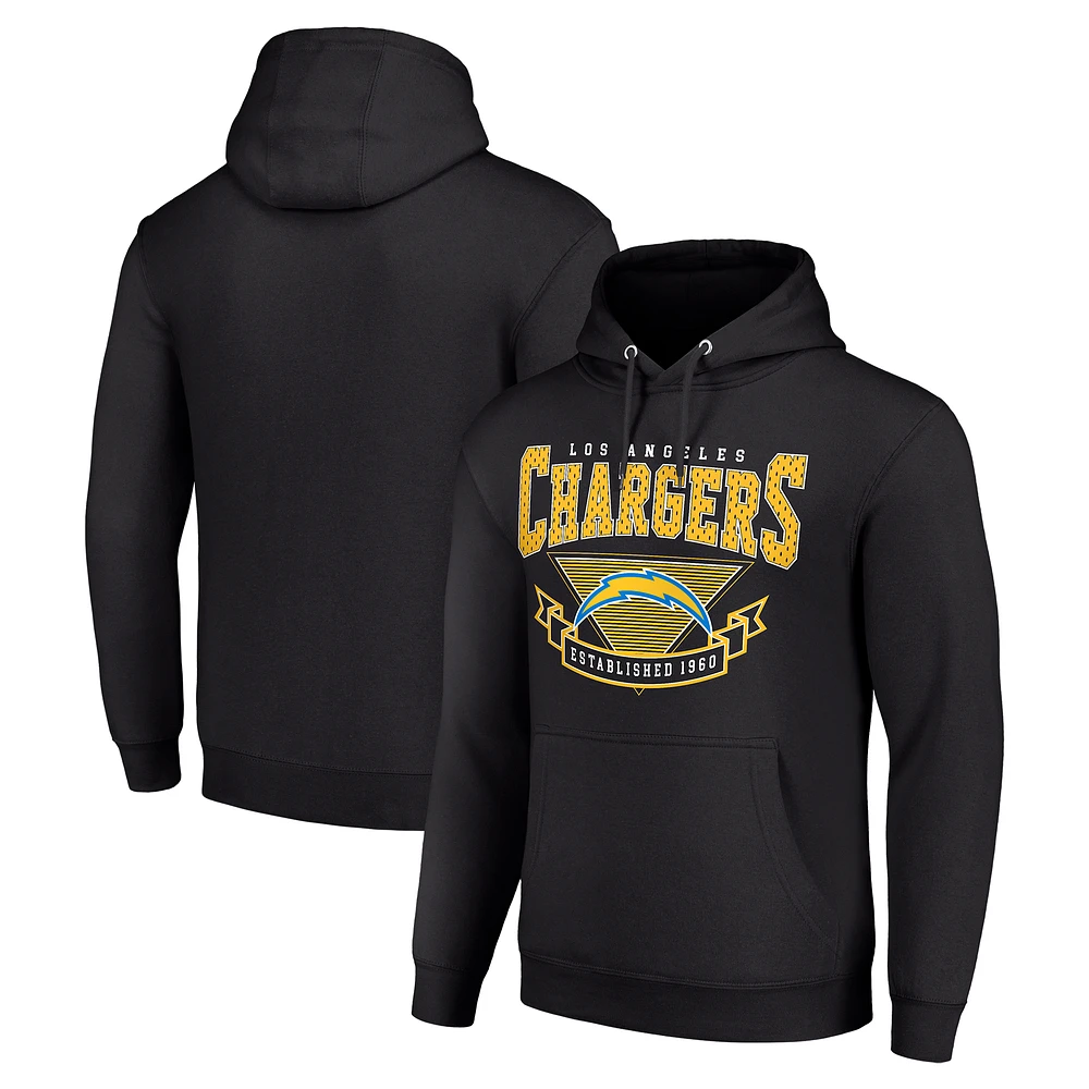 Men's Starter Black Los Angeles Chargers ‘80s Inspired Pullover Hoodie