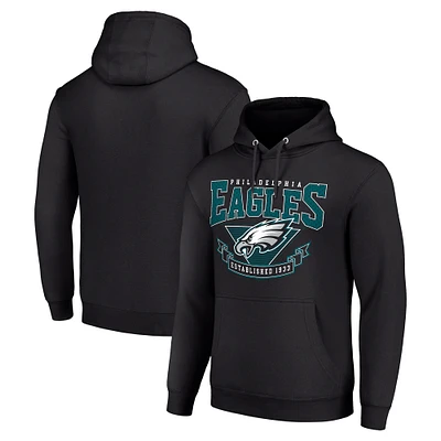 Men's Starter Black Philadelphia Eagles ‘80s Inspired Pullover Hoodie