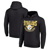 Men's Starter Black Pittsburgh Steelers ‘80s Inspired Pullover Hoodie