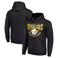 Men's Starter Black Pittsburgh Steelers ‘80s Inspired Pullover Hoodie