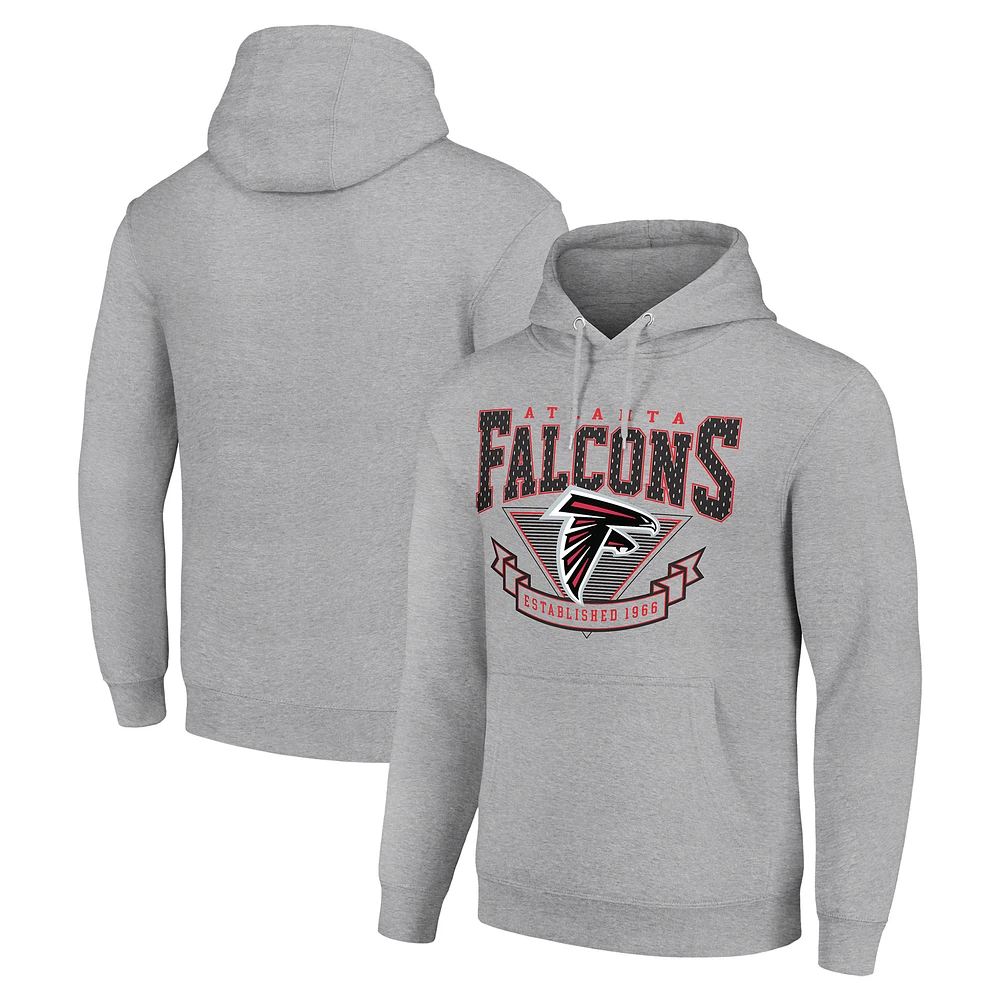 Men's Starter Heather Gray Atlanta Falcons ‘80s Inspired Pullover Hoodie