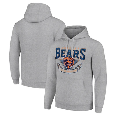 Men's Starter Heather Gray Chicago Bears ‘80s Inspired Pullover Hoodie