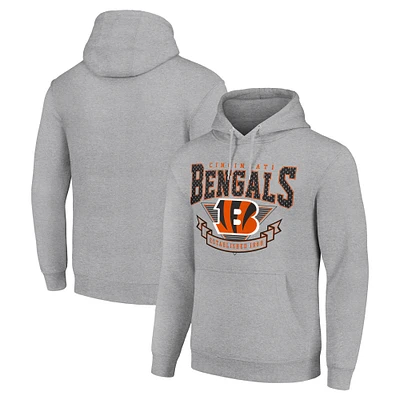 Men's Starter Heather Gray Cincinnati Bengals ‘80s Inspired Pullover Hoodie