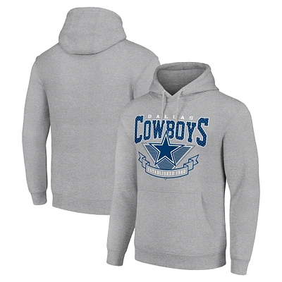 Men's Starter Heather Gray Dallas Cowboys ‘80s Inspired Pullover Hoodie