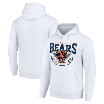 Men's Starter White Chicago Bears ‘80s Inspired Pullover Hoodie