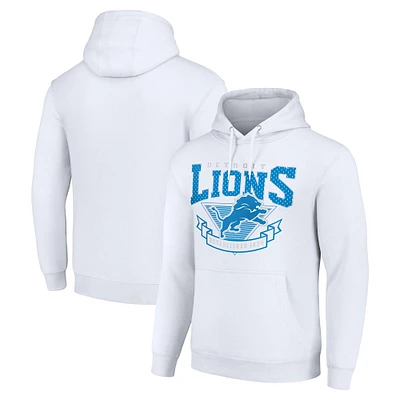Men's Starter White Detroit Lions ‘80s Inspired Pullover Hoodie