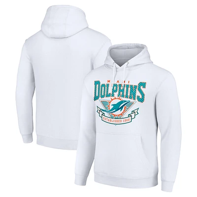 Men's Starter White Miami Dolphins ‘80s Inspired Pullover Hoodie