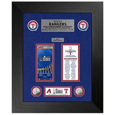 Highland Mint Texas Rangers 2023 World Series Champions 18" x 22" Deluxe Ticket & Silver Coin Photo Mint