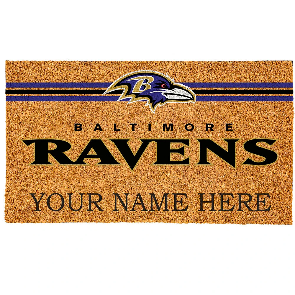 Baltimore Ravens 18" x 30" Personalized Coir Doormat