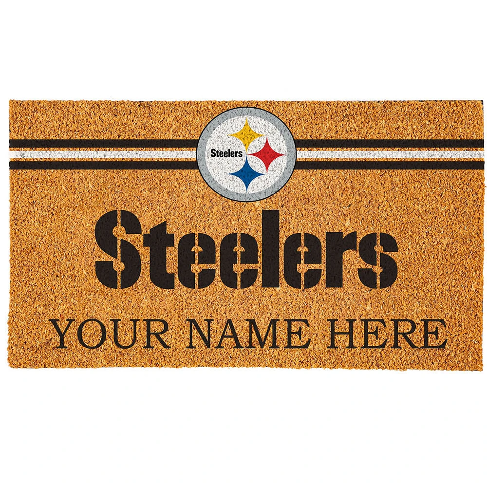 Pittsburgh Steelers 18" x 30" Personalized Coir Doormat