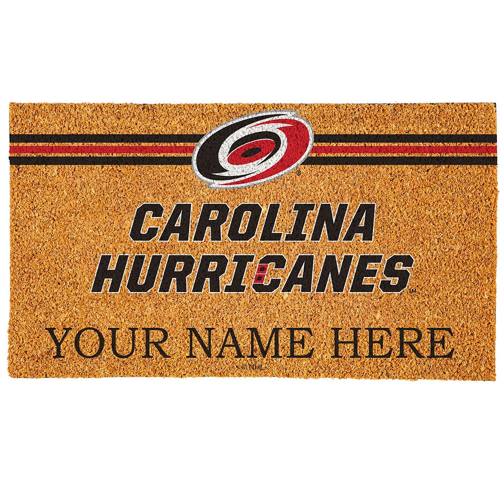 Carolina Hurricanes 18" x 30" Personalized Coir Doormat