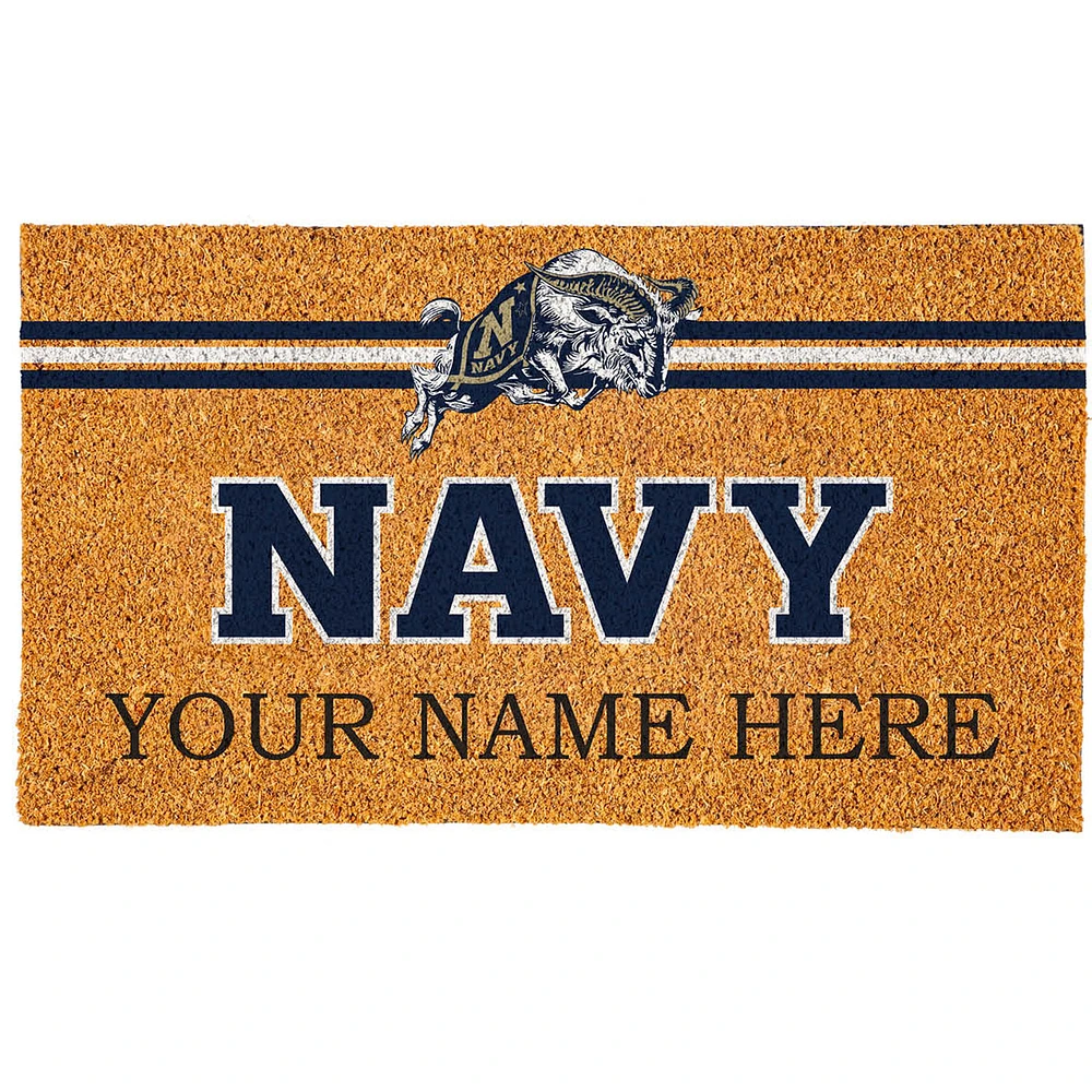 Navy Midshipmen 18" x 30" Personalized Coir Doormat