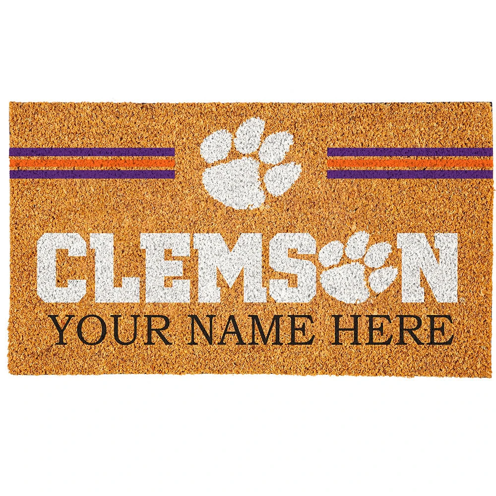 Clemson Tigers 18" x 30" Personalized Coir Doormat