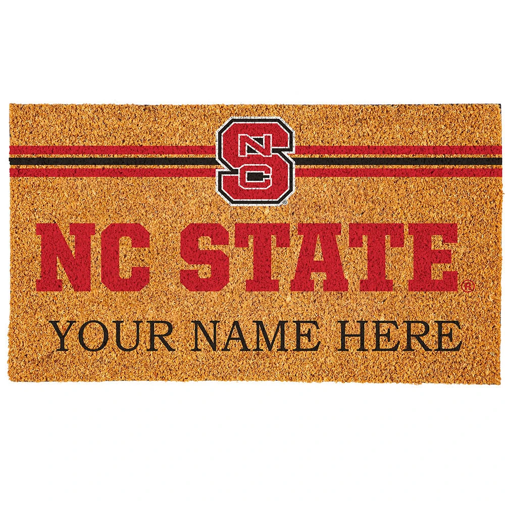 NC State Wolfpack 18" x 30" Personalized Coir Doormat