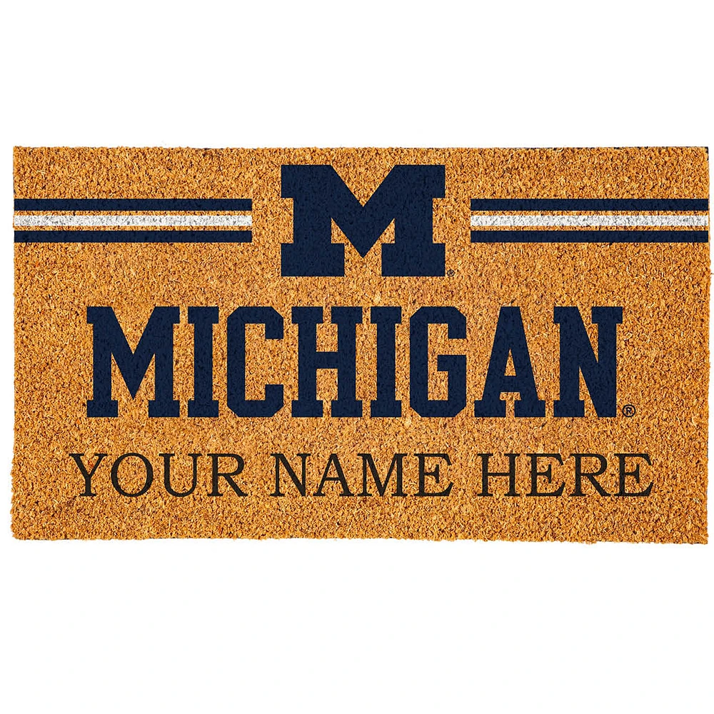 Michigan Wolverines 18" x 30" Personalized Coir Doormat