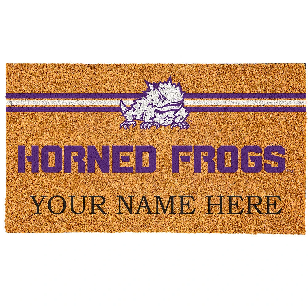 TCU Horned Frogs 18" x 30" Personalized Coir Doormat
