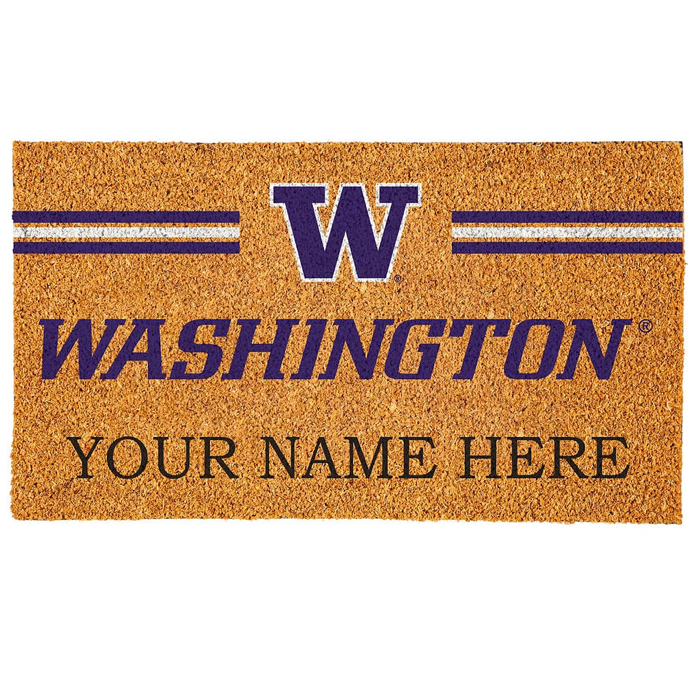Washington Huskies 18" x 30" Personalized Coir Doormat