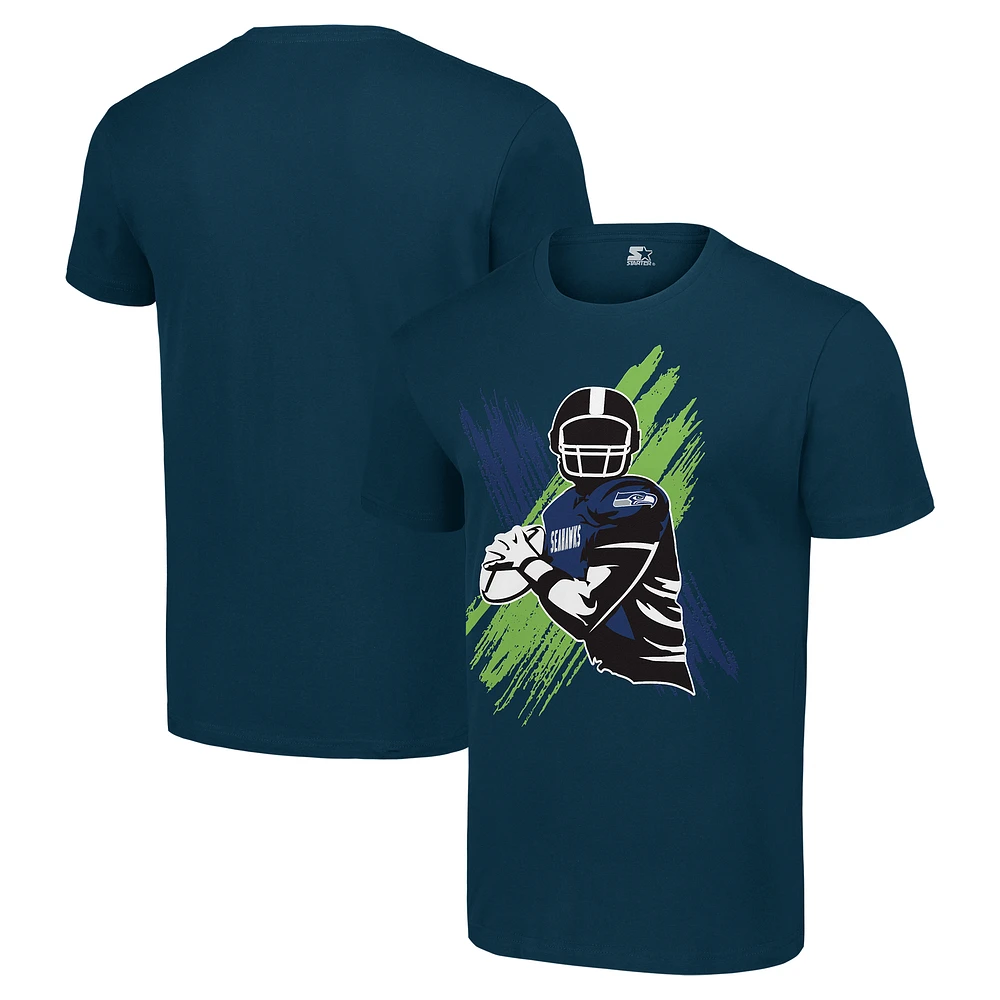 Men's Starter College Navy Seattle Seahawks Player X Logo Graphic T-Shirt