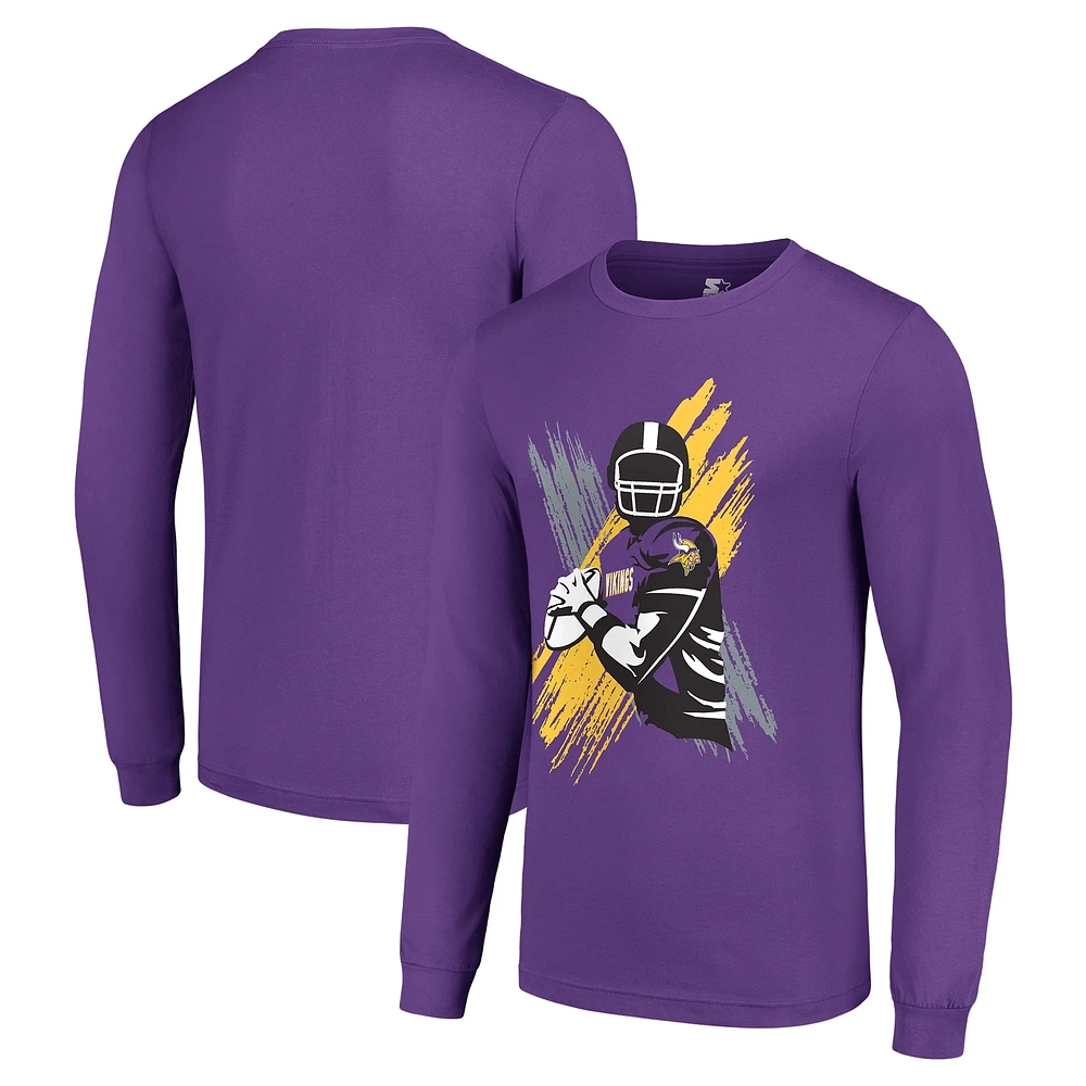 Men's Starter Minnesota Vikings Player X Logo Graphic Long Sleeve T-Shirt