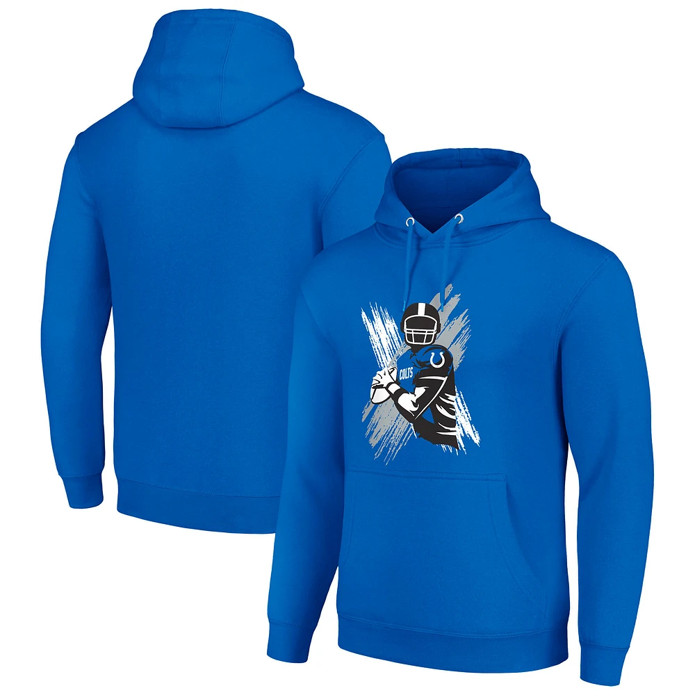 Men's Starter Royal Indianapolis Colts Player X Fleece Pullover Hoodie