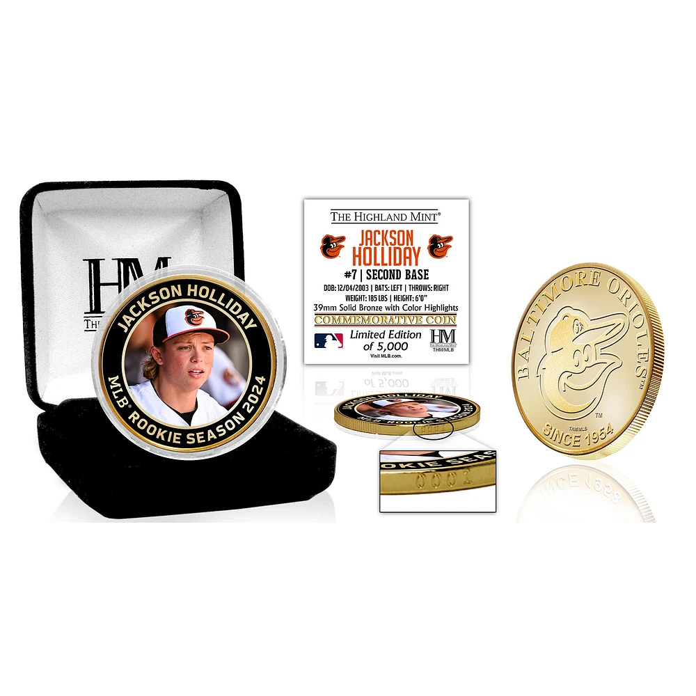 Jackson Holliday Baltimore Orioles 2024 MLB Rookie Season Bronze Coin