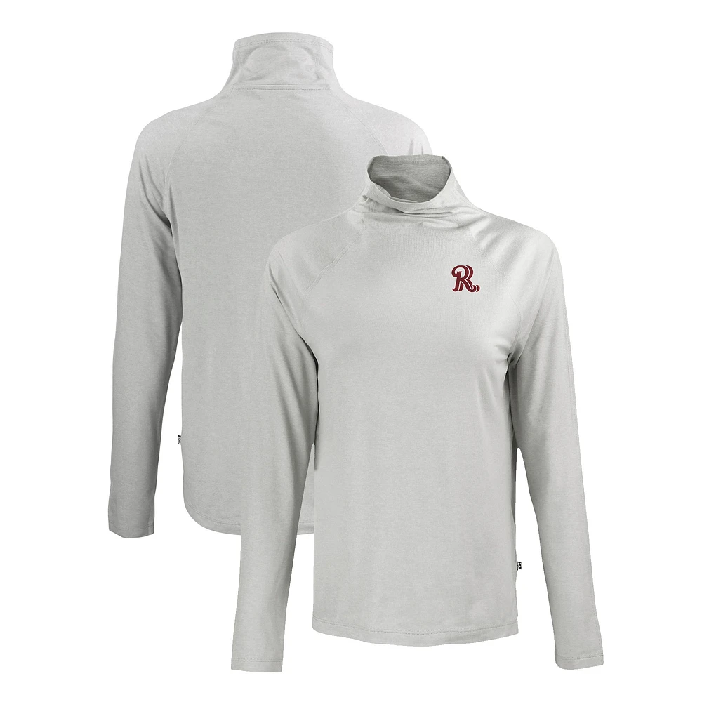 Women's Cutter & Buck Gray Frisco RoughRiders Coastline Epic Comfort Eco Recycled Funnel Neck Raglan Pullover Top