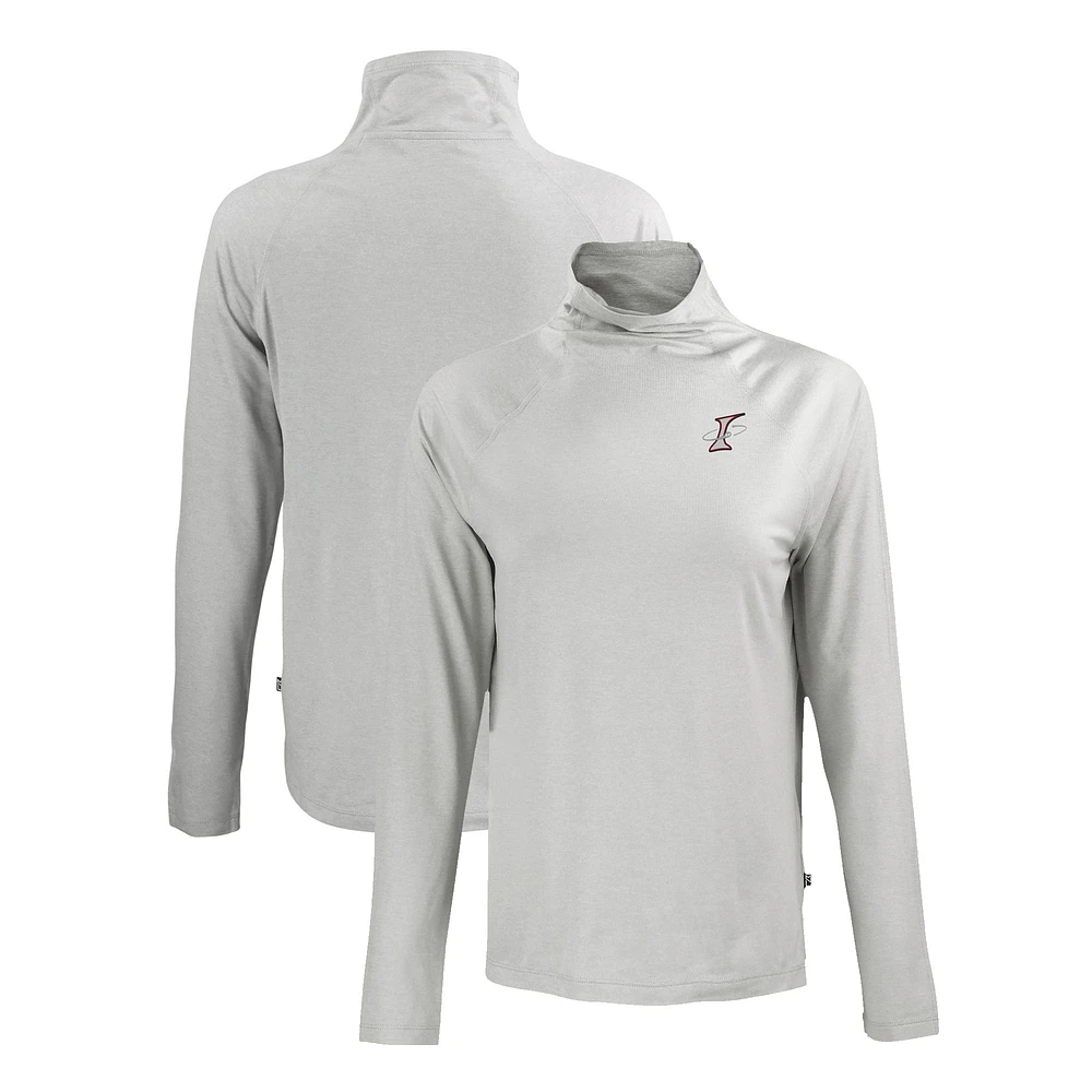 Women's Cutter & Buck Gray Albuquerque Isotopes Coastline Epic Comfort Eco Recycled Funnel Neck Raglan Pullover Top